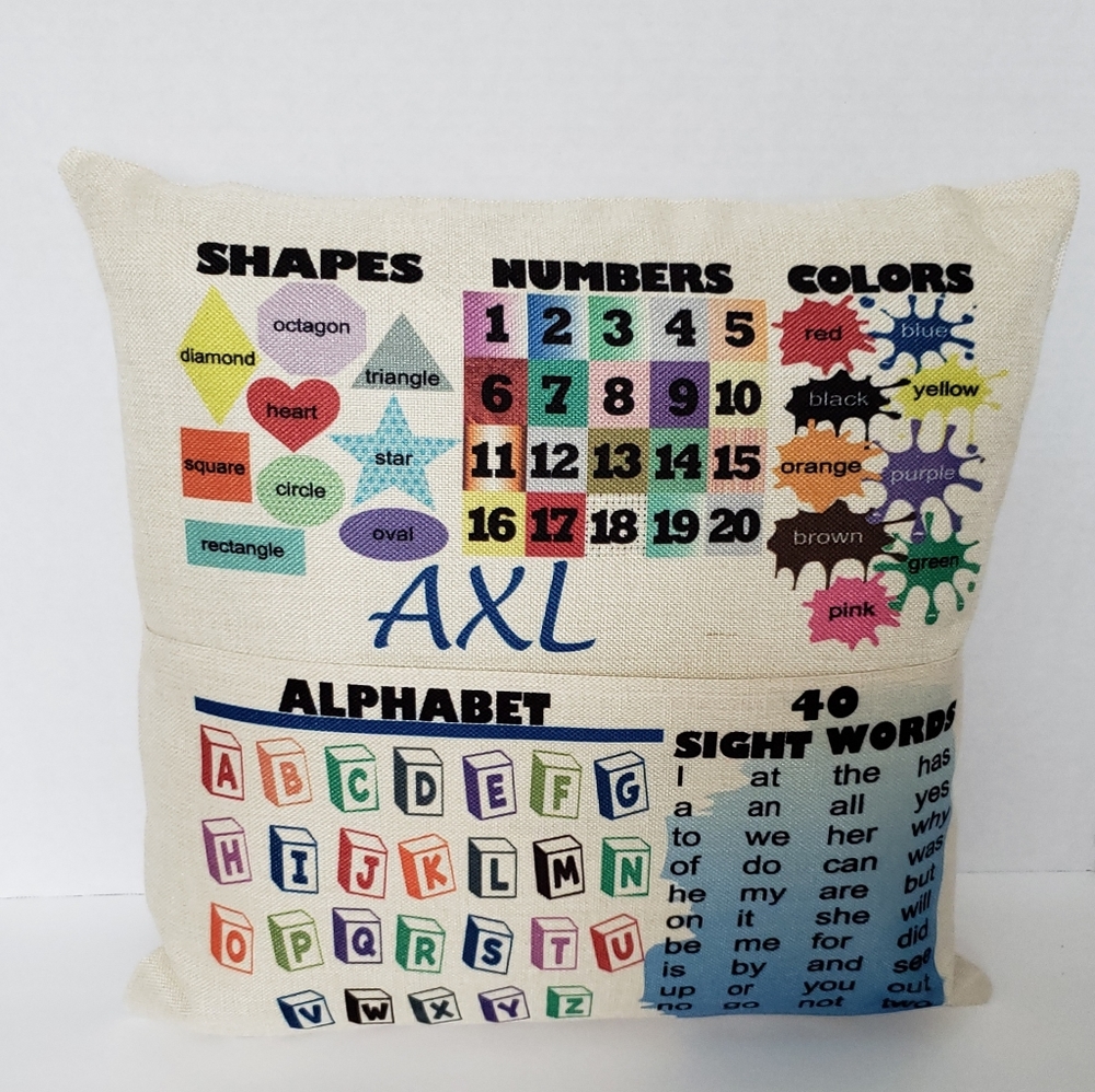 Personalized boys learning pillow
